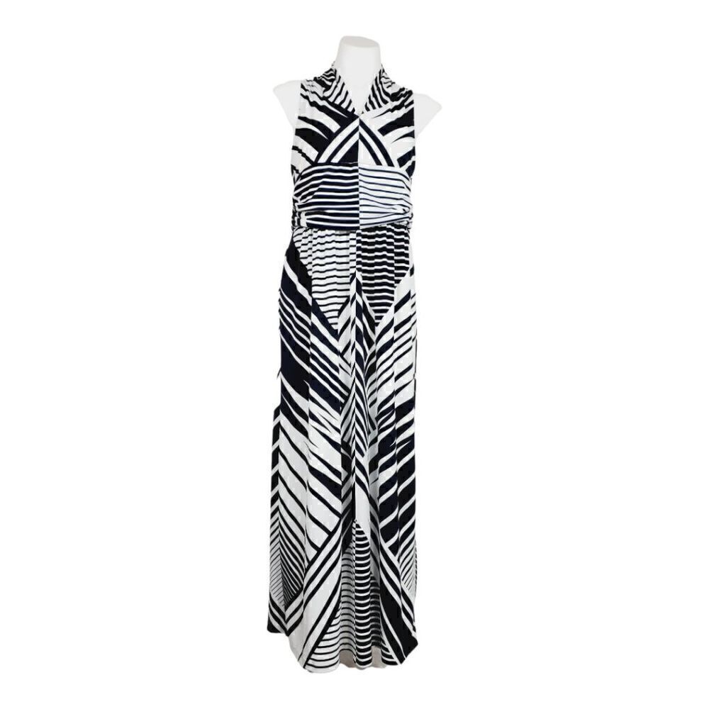 Chaus sleeveless maxi dress Size Small black white‎